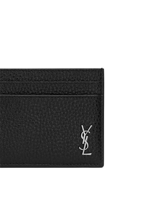 Portacarte con placca logo Saint Laurent | 607603AAC681000